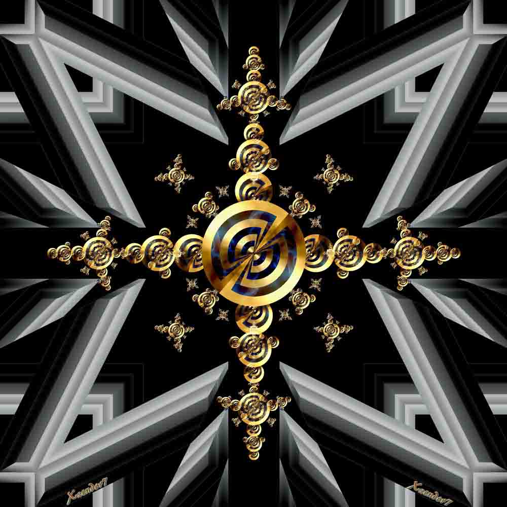 Golden Twirl Cross Light Gloss Poster Printed | Wallhogs