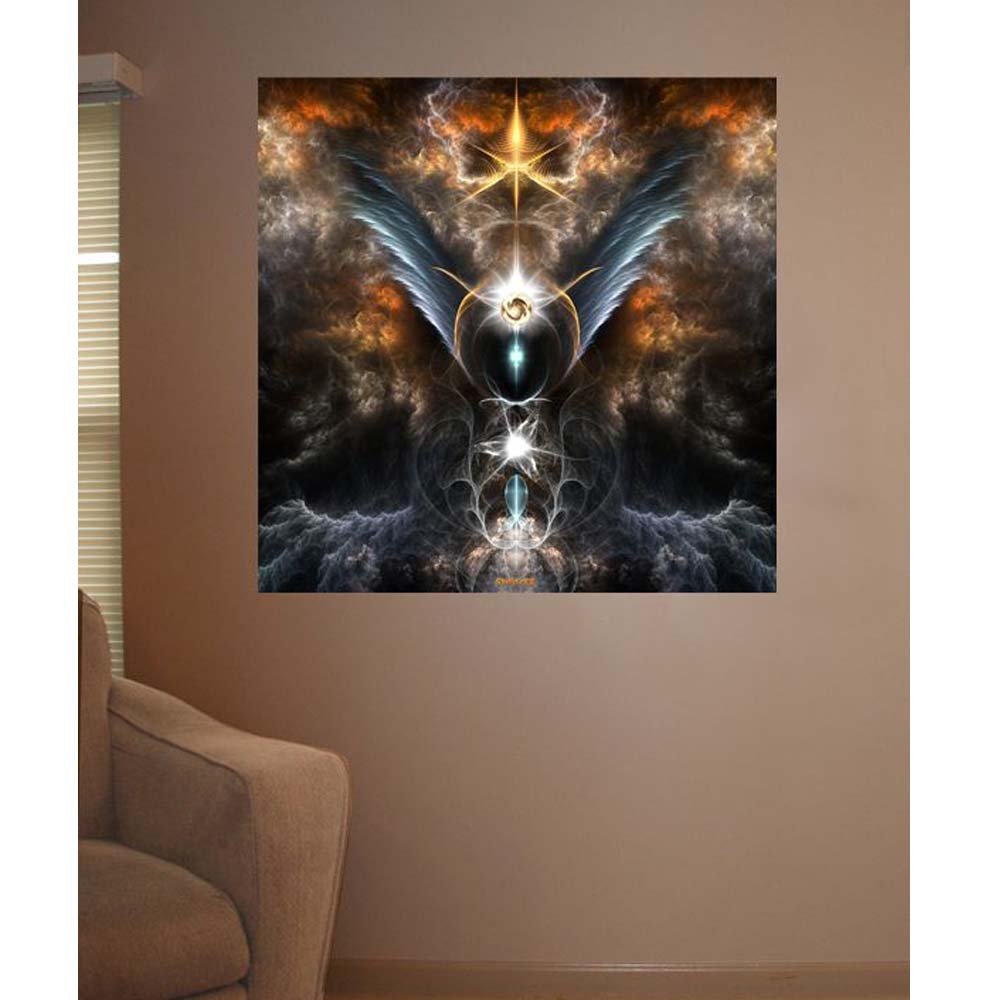 Mystic Fire Fractal Art Wall Decal Installed | Wallhogs