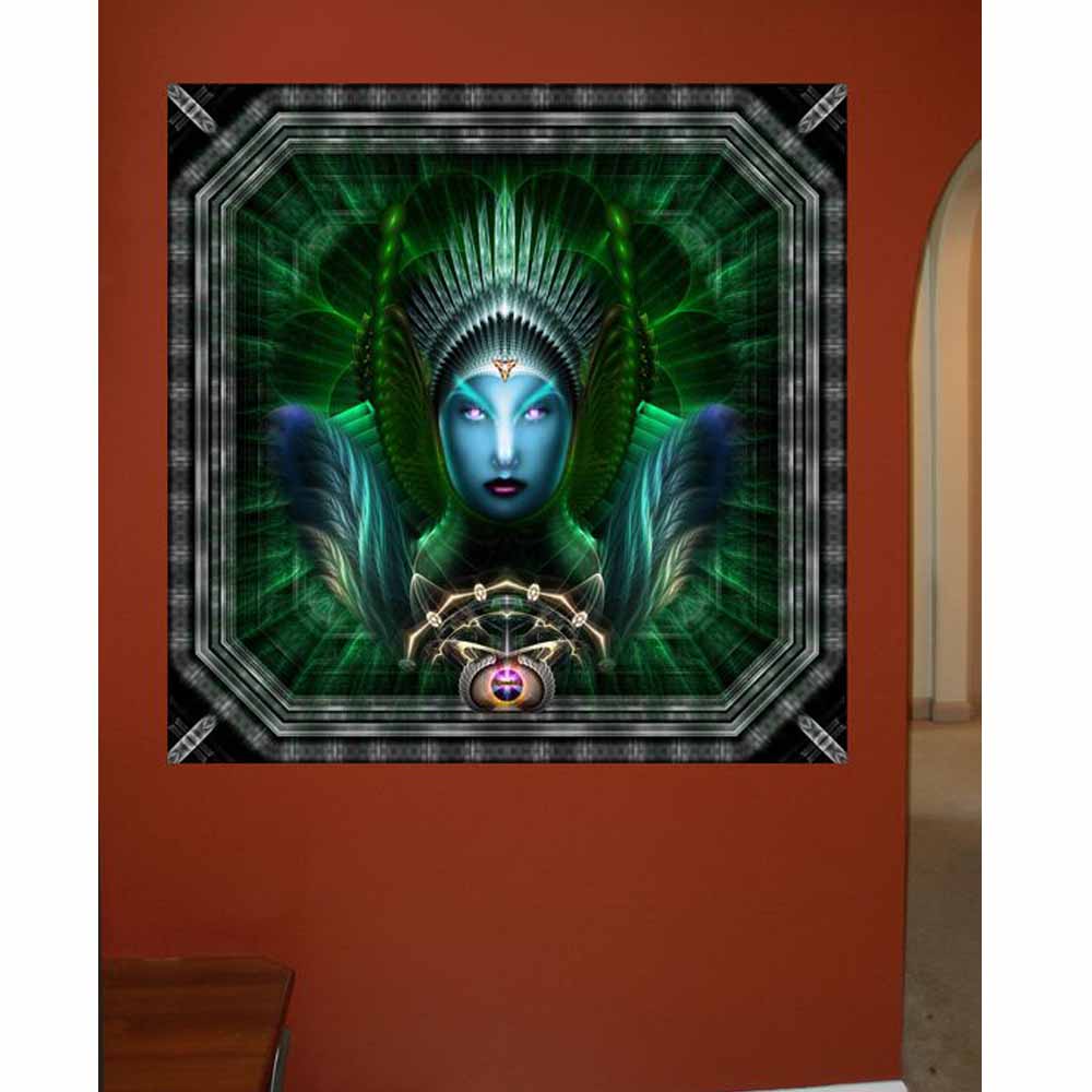 Riddian Queen Emerald Portrait Wall Decal Installed