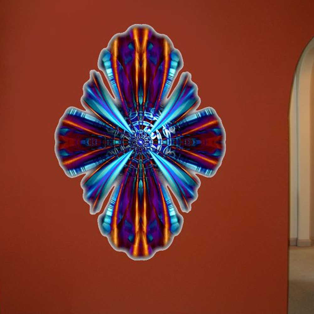 Satin Wings of Hyperian Blue Vertical Wall Decal