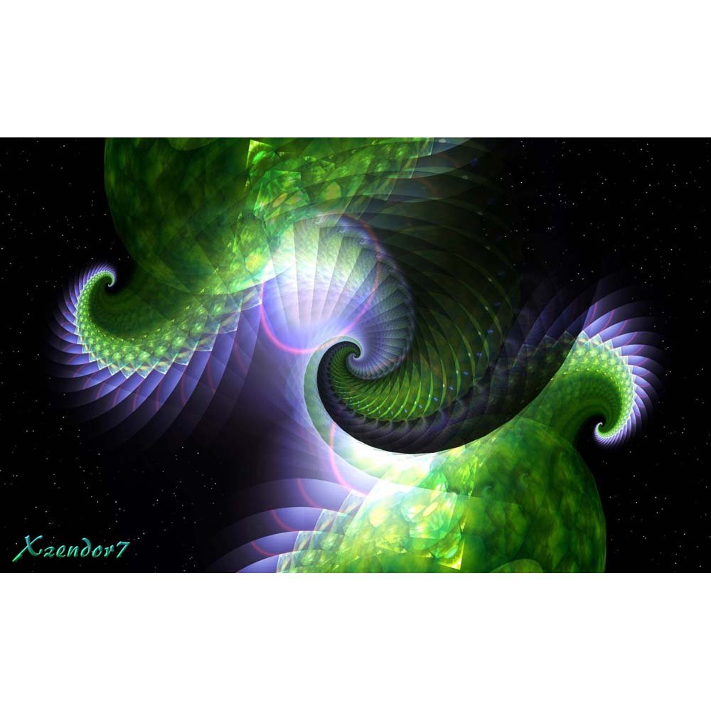 Spiral Space Shells Fractal Art Wall Decal Printed | Wallhogs