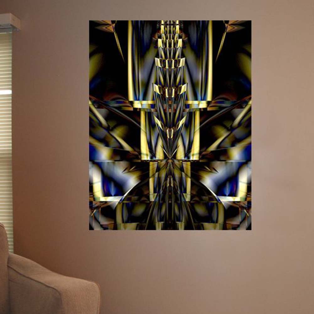 Spire of Gold & Cobalt Blue Center Cut Gloss Poster Installed