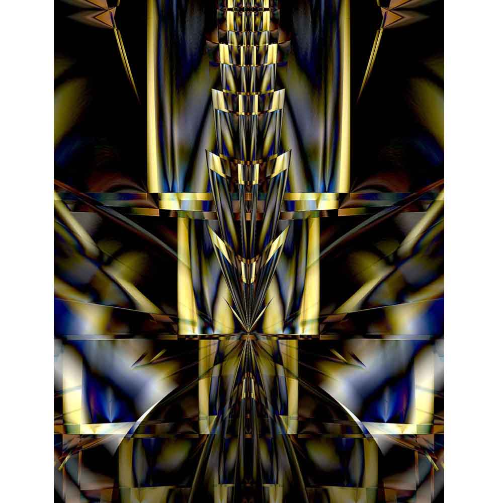 Spire of Gold & Cobalt Blue Center Cut Gloss Poster Printed