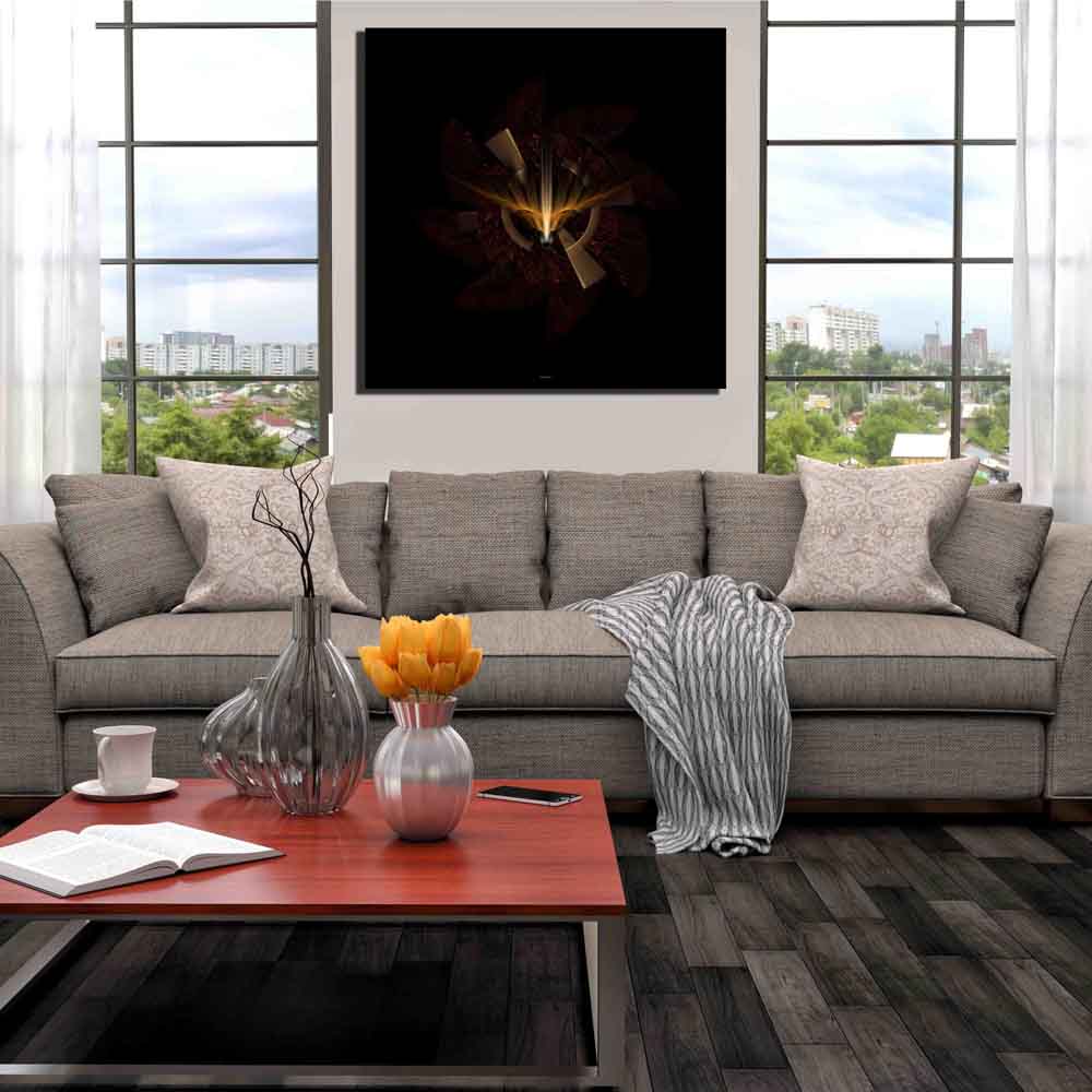 Sun Fire Over the Horizon Canvas Print Installed | Wallhogs
