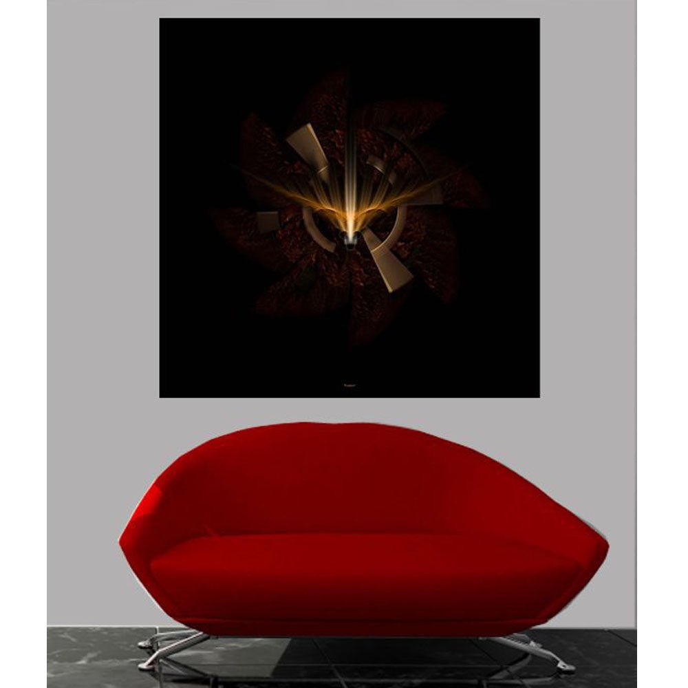 Sun Fire Over the Horizon Gloss Poster Installed | Wallhogs