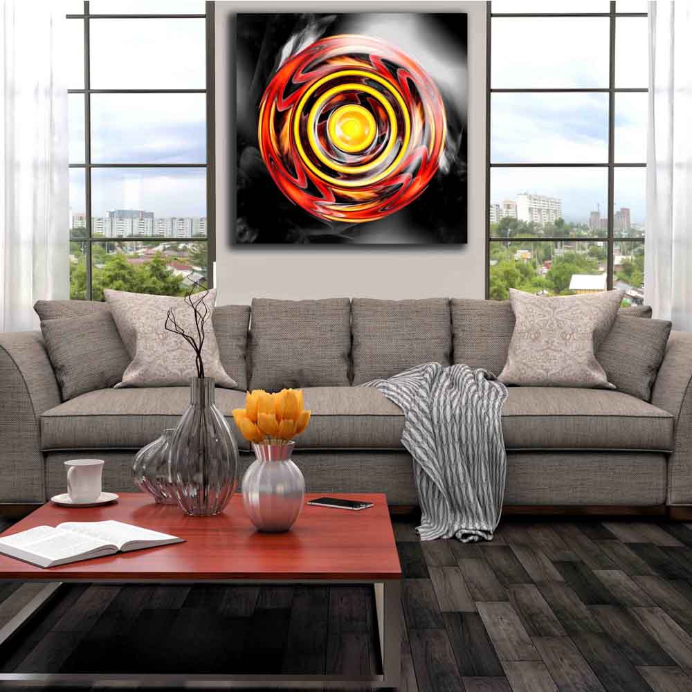 Sun Star Reflective Disk Canvas Print Installed | Wallhogs
