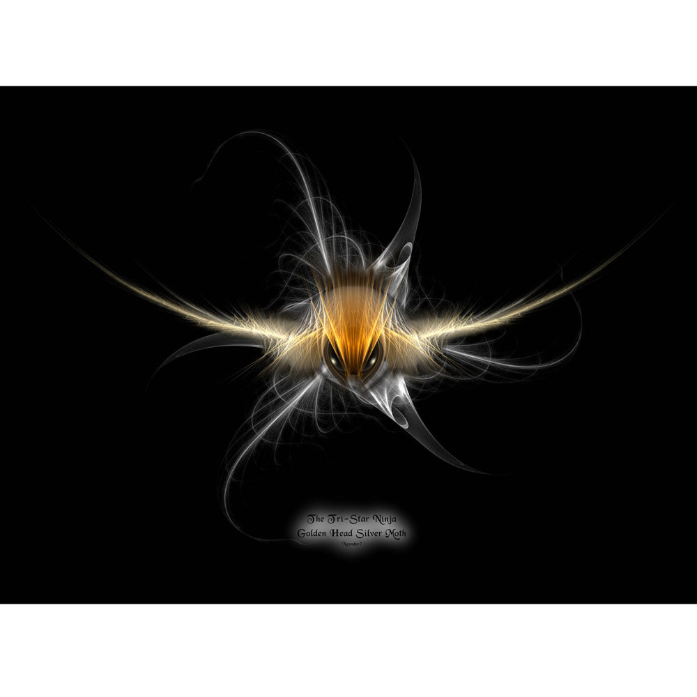 Tri-Star Ninja Golden Head Silver Moth Gloss Poster Printed | Wallhogs