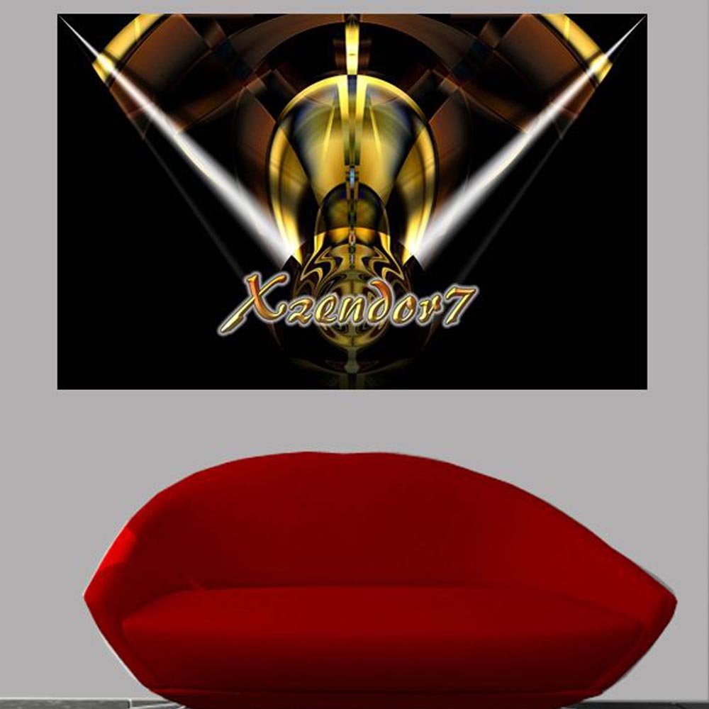 V-Shaped Elliptical Golden Spheres Wall Decal Installed