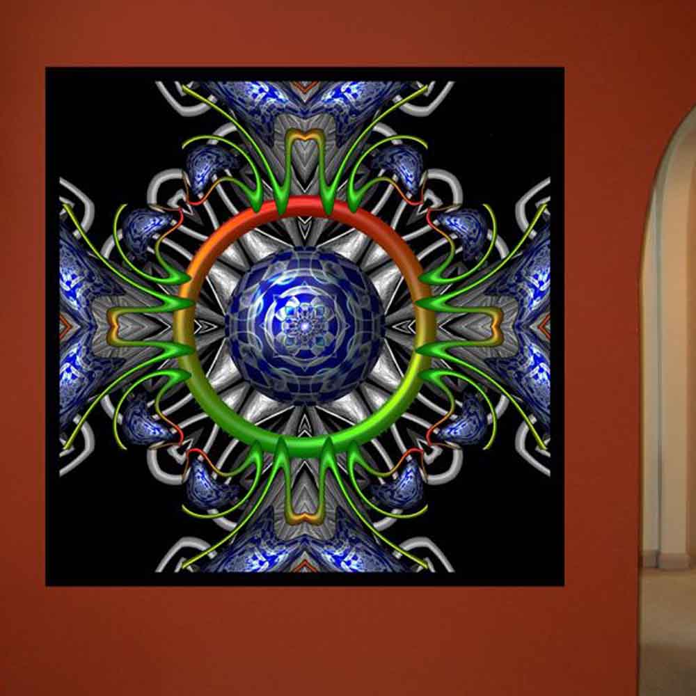 Warped Fractal Collage IsoSil Gloss Poster Installed
