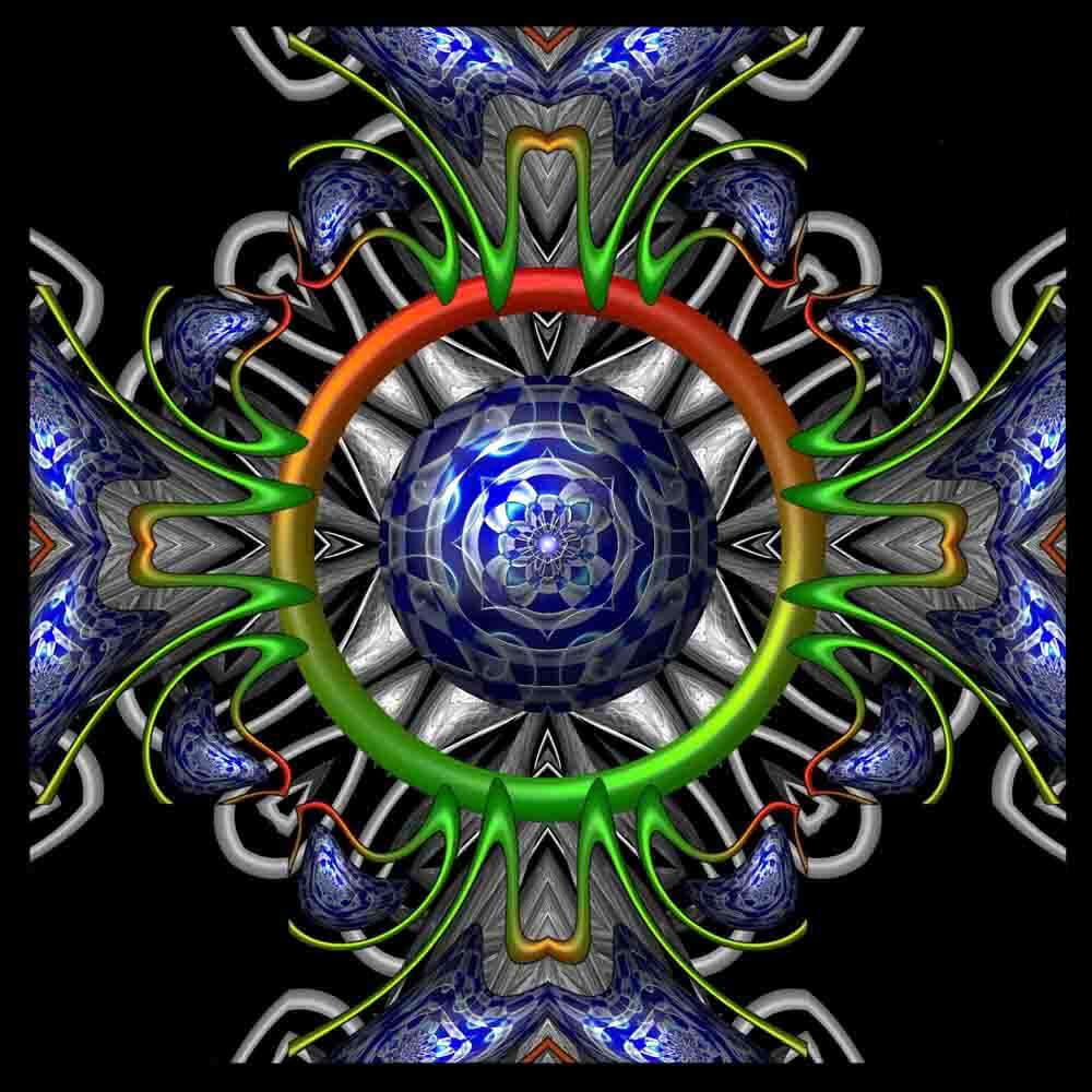 Warped Fractal Collage IsoSil Gloss Poster Printed