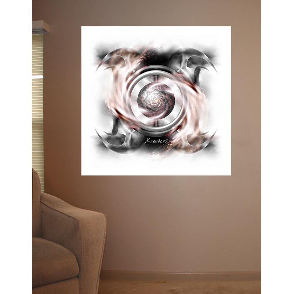 Whip Quad Silver Stellar Cloud Burst Wall Decal Installed