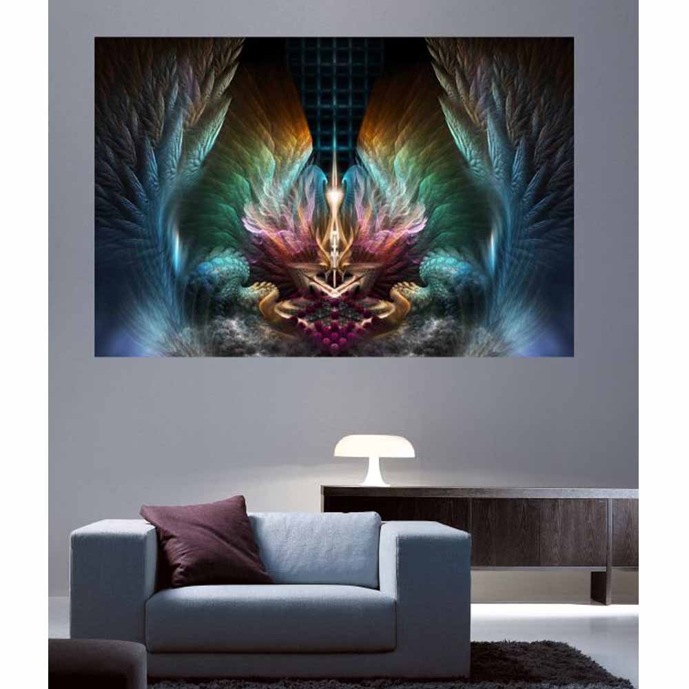 Wings of Artillian Fractal Art Wall Decal Installed | Wallhogs
