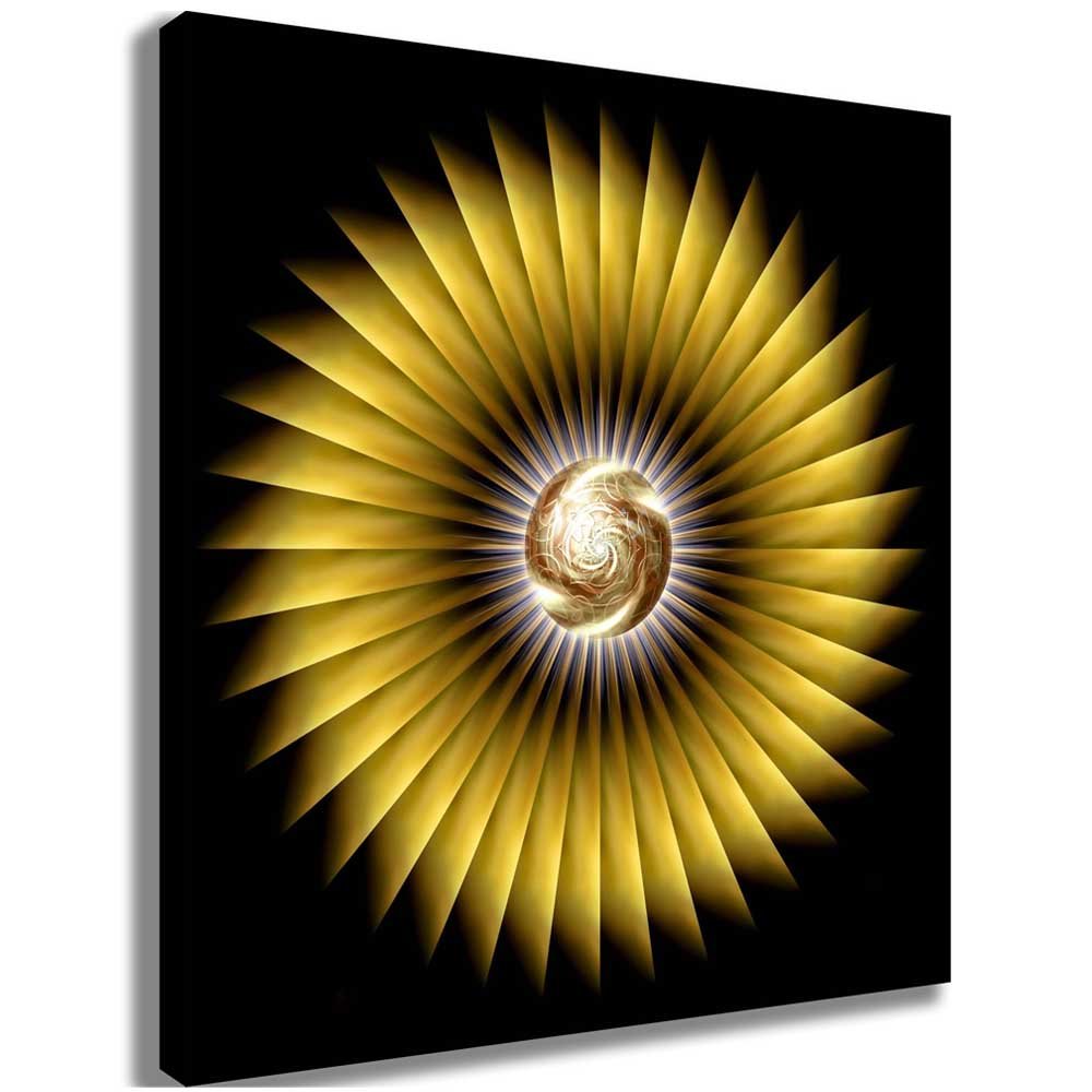 World Gold Fractal Art Canvas Printed | Wallhogs