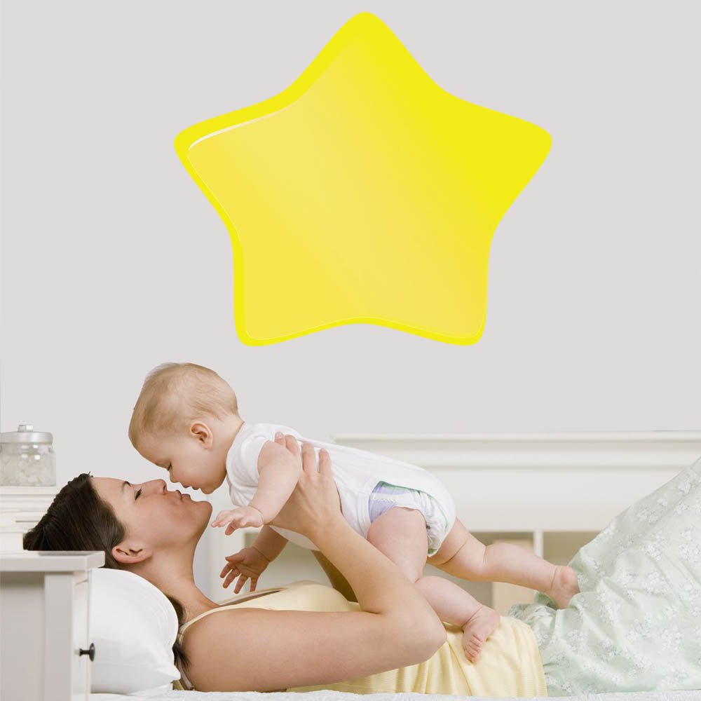 Yellow Soft Star Wall Decal Installed | Wallhogs
