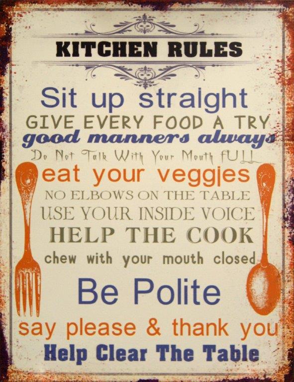 Kitchen Rules Metal Sign 10